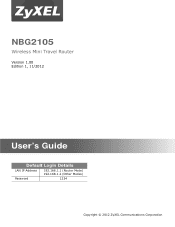 ZyXEL NBG2105 User Guide