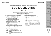 Canon EOS-1D C EOS MOVIE Utility Ver.1.4 for Windows Instruction Manual