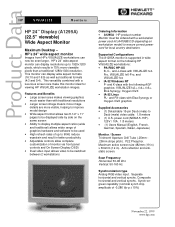 HP Workstation x1000 hp workstations general - 24in color monitor product data sheet
