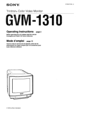 Sony GVM-1310 Operating Instructions  (primary manual)