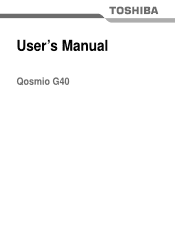 Toshiba Qosmio G40 Users Manual Canada; English