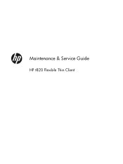 HP t820 Maintenance & Service Guide t820 Flexible Thin Client