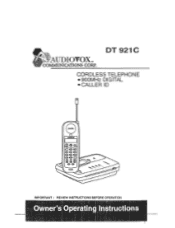Audiovox DT921C Operating Instructions