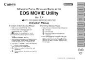 Canon EOS-1D C EOS MOVIE Utility Ver.1.4 for Macintosh Instruction Manual