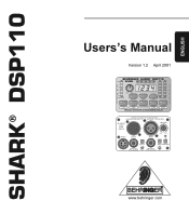 Behringer SHARK DSP110 Manual