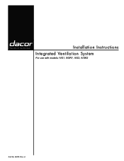 Dacor IVSR1 Installation Instructions