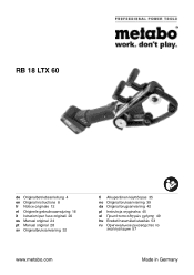 Metabo RB 18 LTX 60 Operating Instructions