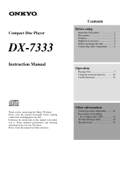Onkyo DX-7333 User Manual English