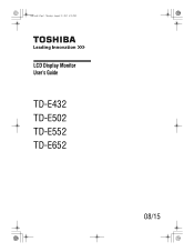 Toshiba TD-E552 Users Guide for Model TD-E432 TD-E502 TD-E552 TD-E652