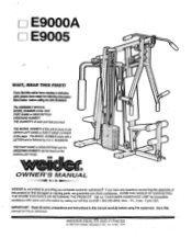 Weider E9000a Home Gym English Manual