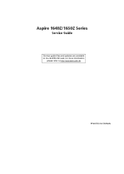 Acer Aspire 1640Z Acer Aspire 1640Z and 1650Z Service Guide