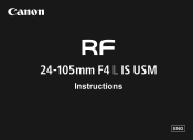 Canon RF 24-105mm F4 L IS USM RF24-105mm F4 L IS USM Instructions