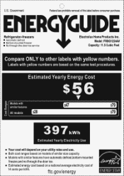 Frigidaire FRBG1224AV Energy Guide