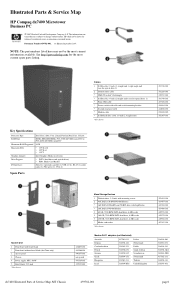 HP dx7400 Illustrated Parts & Service Map - HP Compaq dx7400 Microtower Business PC