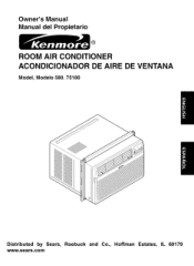 Kenmore 75180 Owners Manual