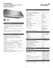 Thermador PH48HWS Product Spec Sheet