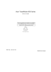 Acer TravelMate 650 TravelMate 650 Service Guide