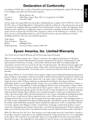 Epson PowerLite Home Cinema 3700 Notices and Warranty