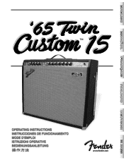 Fender 65 Twin Custom 15 Owners Manual