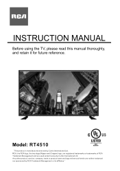 RCA RT4510 English Manual