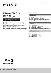 Sony BDP-S6700 Operating Instructions Additional Information