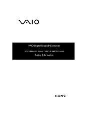 Sony VGC-RA842G Safety Information