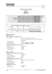 TASCAM MZ-223 Specifications