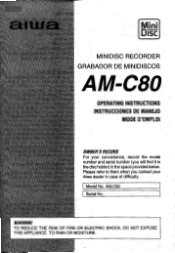 AIWA AM-C80 Operating Instructions