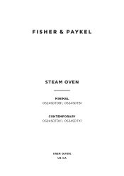 Fisher and Paykel OS24SDTB1 User Guide Combination Steam Oven