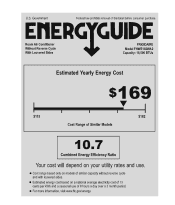 Frigidaire FHWE182WA2 Energy Guide