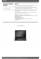 Toshiba Tecra A11 PTSE1A-00K005 Detailed Specs for Tecra A11 PTSE1A-00K005 AU/NZ; English