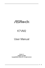 ASRock K7VM2 R3.0 User Manual