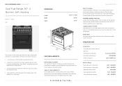 Fisher and Paykel OR30SCG6R1 Quick Reference guide