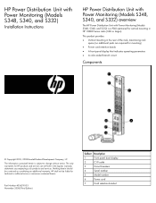 HP 22.1kVA HP Power Distribution Unit with Power Monitoring (Models S348, S340, and S332) Installation Instructions