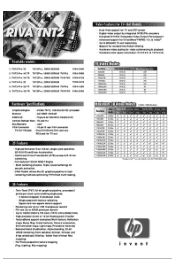 HP Pavilion xp700 HP Pavilion PC's - (English) Riva TNT2 Graphics Card Specifications