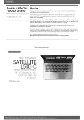 Toshiba Satellite L50 PSKXSA-00U00G Detailed Specs for Satellite L50 PSKXSA-00U00G AU/NZ; English