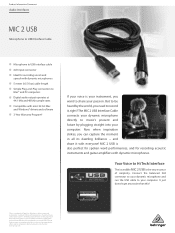 Behringer MIC 2 USB Product Information