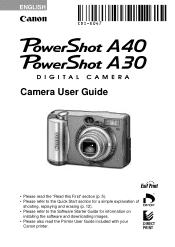 Canon PowerShot A40 PowerShot A40/A30 Camera User Guide