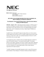 NEC MD211G5 FDA Certification Press Release