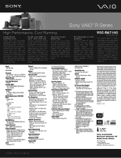 Sony VGC-RA718G Marketing Specifications