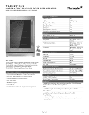 Thermador T24UR910LS Product Spec Sheet