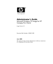 HP T5520 Administrator's Guide Microsoft Windows CE Image for HP Compaq t5000 Thin Clients