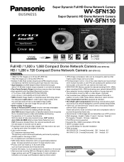 Panasonic WV-SFN110 WV-SFN130 Spec Sheet