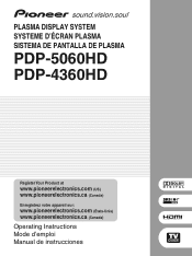 Pioneer PDP-4360HD Owner's Manual