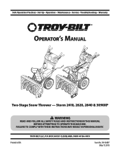 Troy-Bilt Storm 2410 Operation Manual