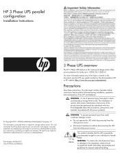 HP RP36000/3 HP 3 Phase UPS Parallel Configuration Installation Instructions