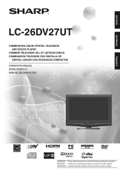 Sharp LC-26DV27UT LC26DV27UT Operation Manual