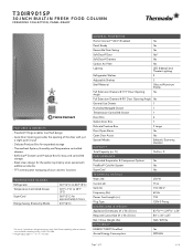 Thermador T30IR901SP Product Spec Sheet