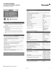 Thermador VCIN42GWS Product Spec Sheet