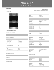 Frigidaire FGET3069UF Product Specifications Sheet